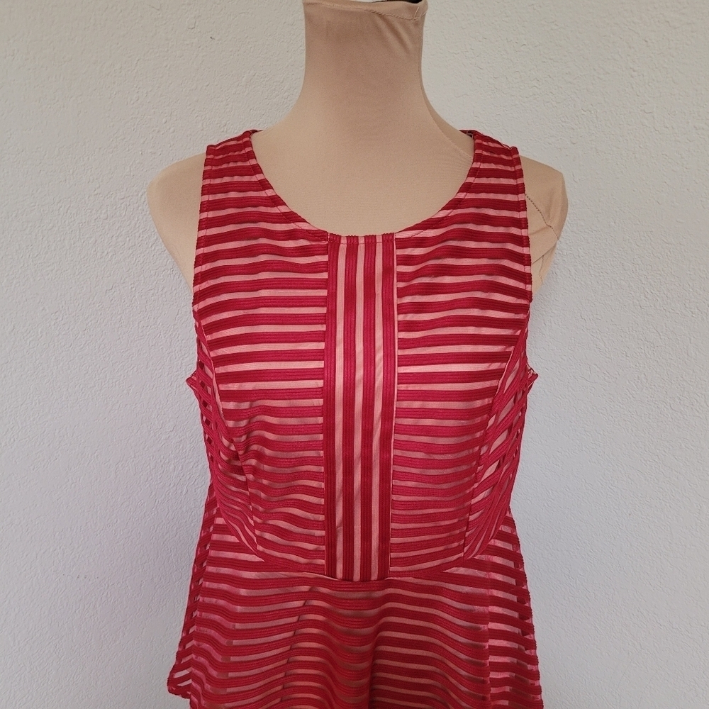 Torrid Knit Shadow Striped Peplum Top - Picture 4 of 6